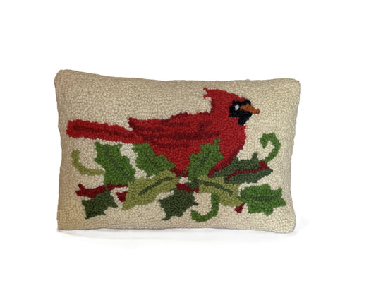 Pillow - Lumbar - Christmas Holly Cardinal