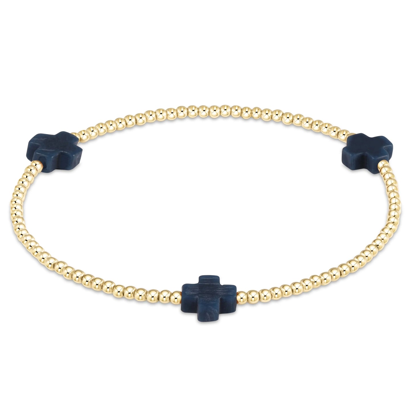 Enewton - Signature Cross 2mm Gold Bracelet - Navy