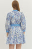 Entro - Dress - Mini Floral Scroll - Royal Blue - Findlay Rowe Designs