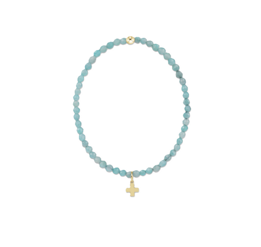 Enewton - Classic Amazonite 3mm Bracelet - Signature Cross Gold Charm - Findlay Rowe Designs