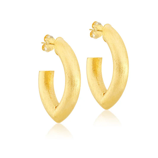 Sheila Fajl - Earrings - Stare Hoops - Brushed Gold Plated