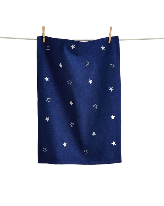 Towel - Navy White Stars - Findlay Rowe Designs