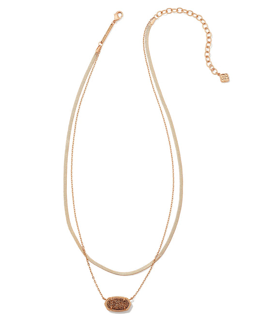 KENDRA SCOTT- Elisa Herringbone Rose Gold Multi Strand Necklace in Rose