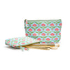 Turquoise Floral Block Print Pouches - Findlay Rowe Designs