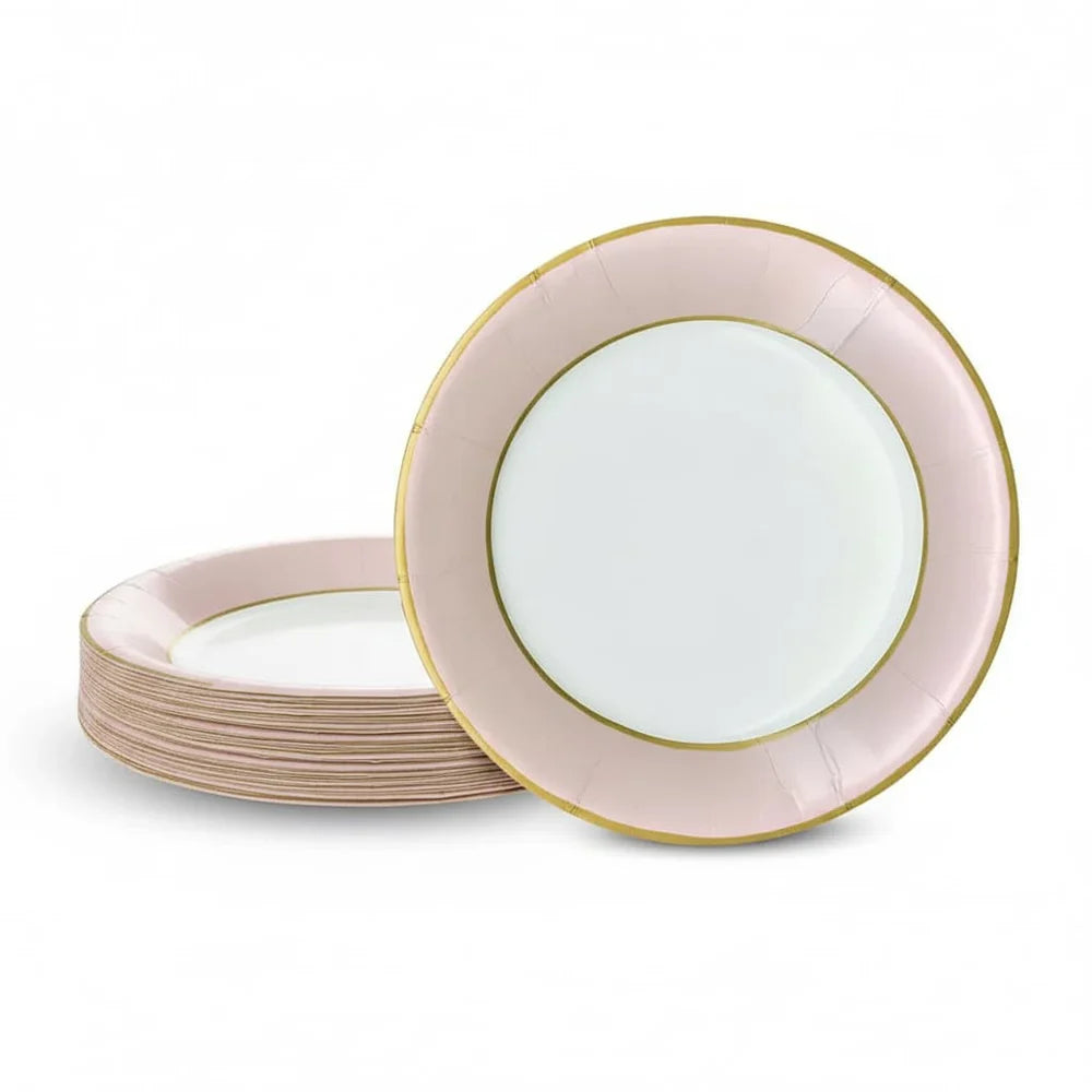 Caspari - Salad Dessert Plates - Watercolor Petal Pink - Findlay Rowe Designs