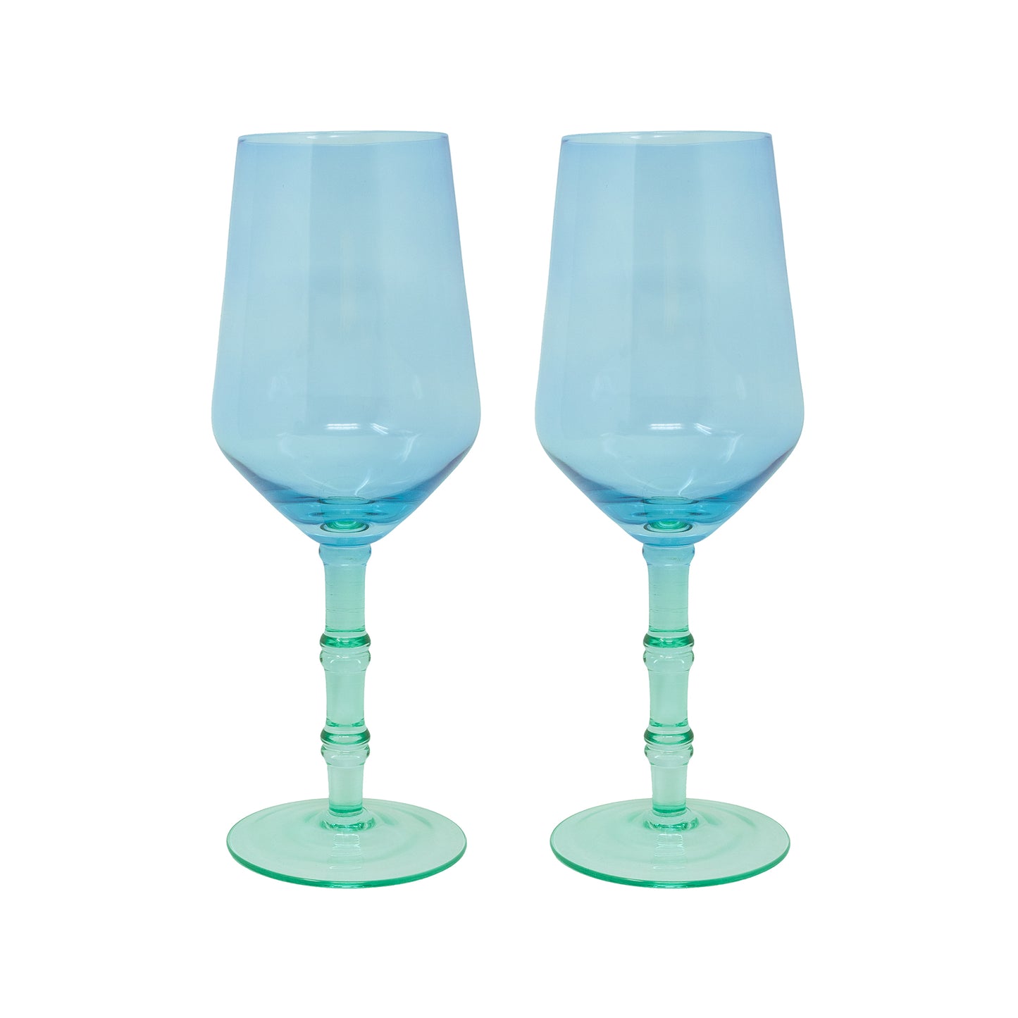 Lilly Pulitzer - Wine Glass - Set 2 - Mint Hydrangea Blue - Findlay Rowe Designs