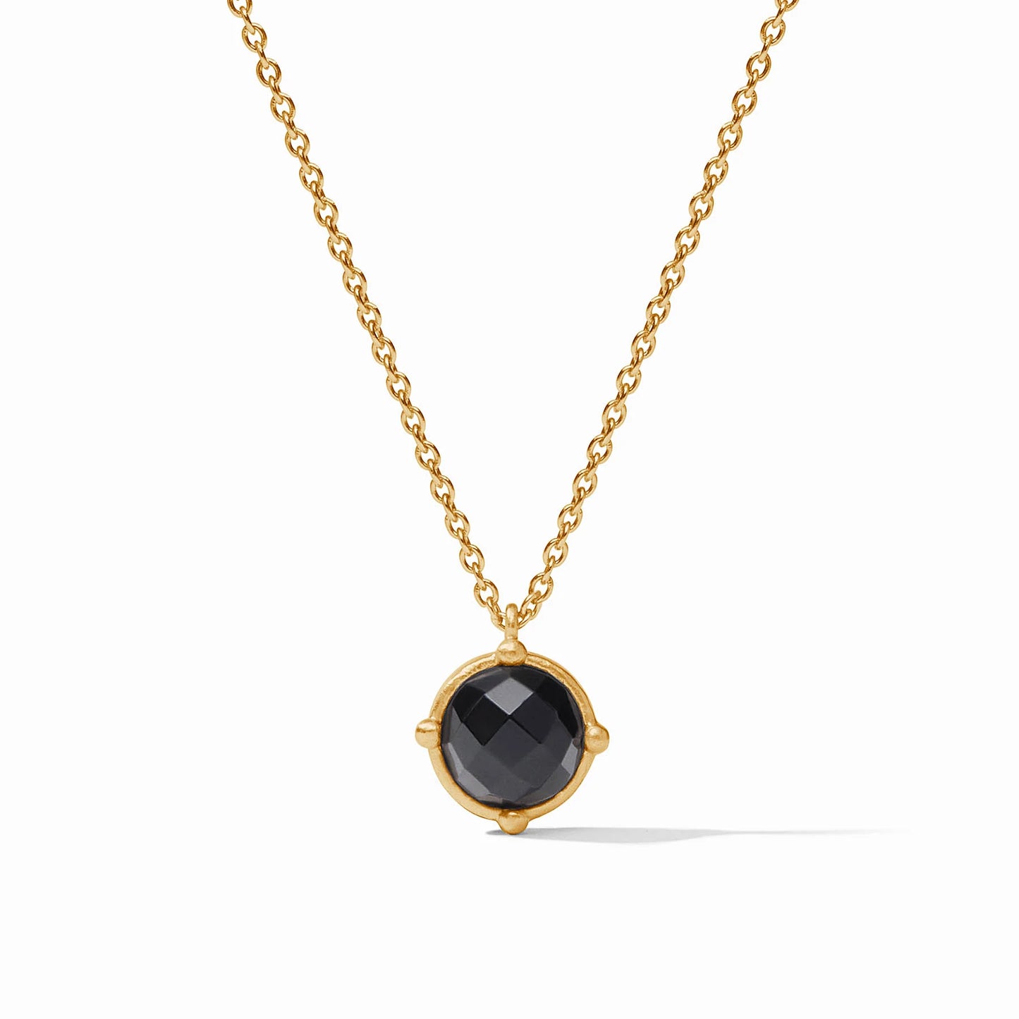 Julie Vos - Necklace - Honeybee Solitaire - Obsidian Black
