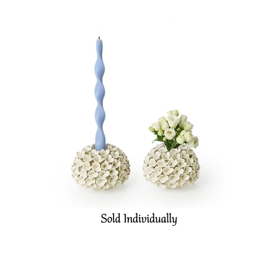 Bud Vase Taper Candlestick - Hydrangea - White - Findlay Rowe Designs
