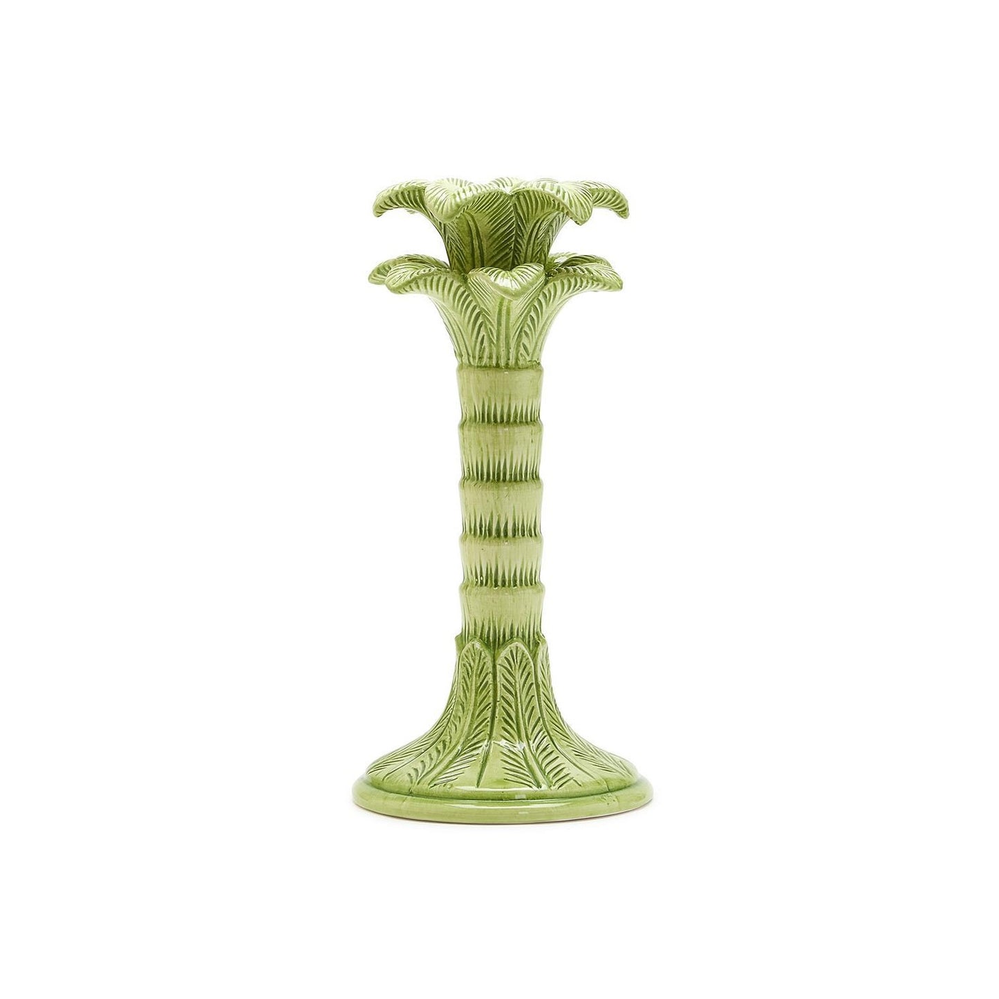 Taper Candlestick Holder - Ceramic - Green Palm - Findlay Rowe Designs