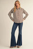 Jodifil - Top - Long Sleeve Satin Stripe - Brown - Findlay Rowe Designs