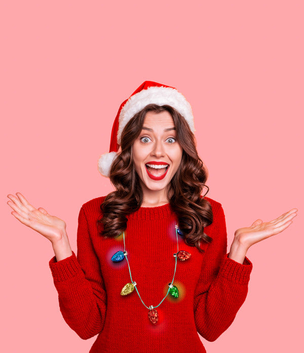 Lotsa LITES!  Holiday Frost Light-Up Bulb Necklace