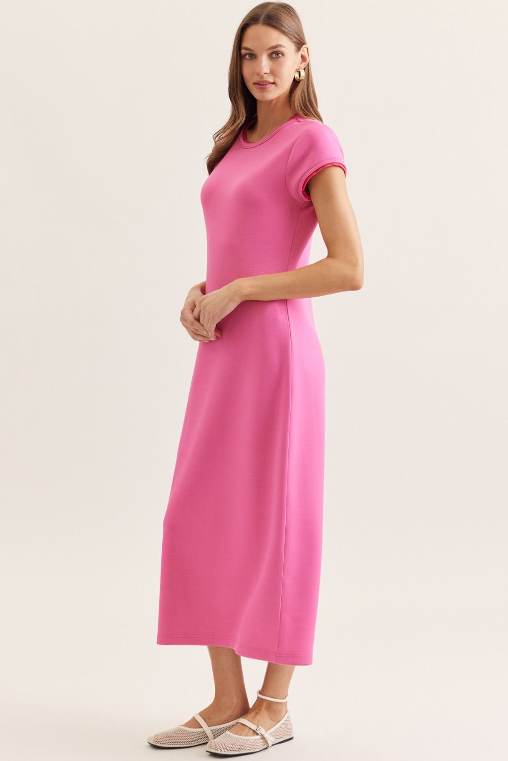 Entro - Dress - Knit Mini Column - Pink Red - Findlay Rowe Designs