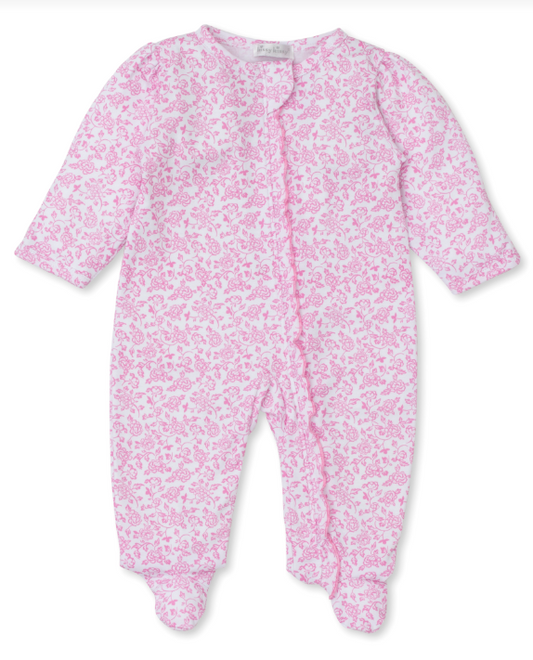Kissy Kissy - Zip Footie - Pink Blooming Vine - Findlay Rowe Designs
