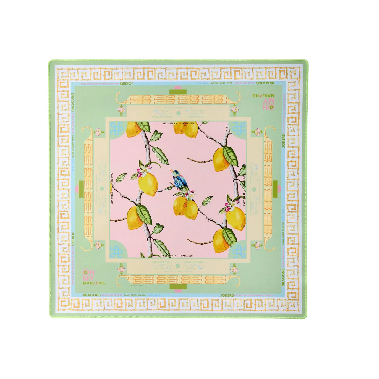 Oh My Mahjong - Mahjong Mat in Tube - Citrus Songbird - Findlay Rowe Designs