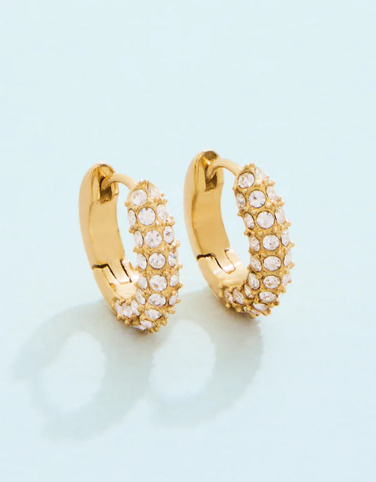 Spartina - Earrings - Shine On Pavé Hoop - 12mm - Findlay Rowe Designs