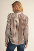 Jodifil - Top - Long Sleeve Satin Stripe - Brown - Findlay Rowe Designs