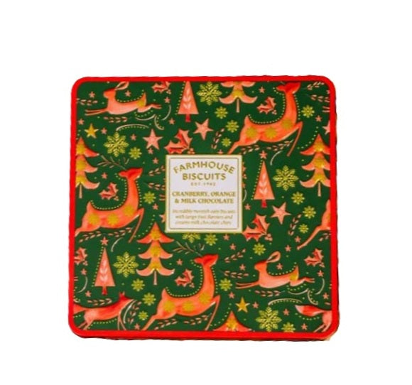 Farmhouse Biscuits - Cookie Tin - Winter Animals Cranberry Orange Chocolate