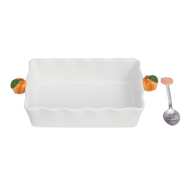 Mud Pie - Peach Cobbler Baker - 2 pc Set