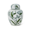 Ginger Jar with Lid - 7.5in Primrose and Lotus Chinoiserie - Green - Findlay Rowe Designs