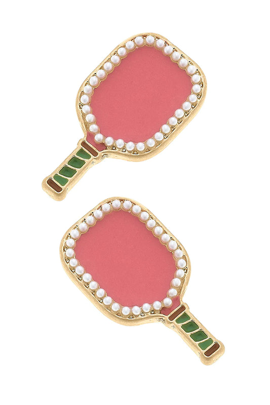 CANVAS- Ellie Pickleball Paddle Stud Earrings in Pink - Findlay Rowe Designs