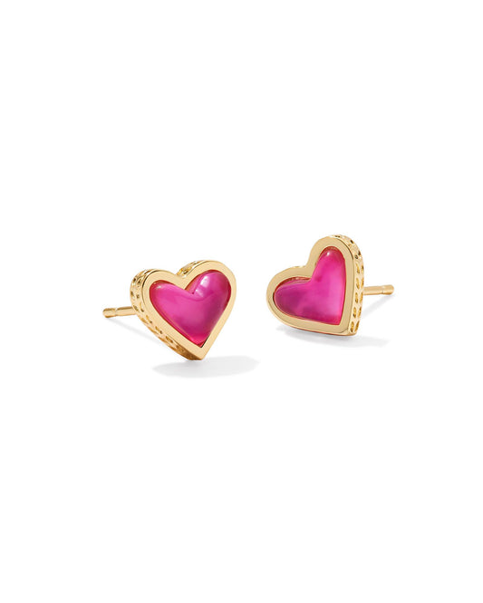 Kendra Scott - Earring - Framed Ari Heart Gold Stud - Azalea Illusion - Findlay Rowe Designs