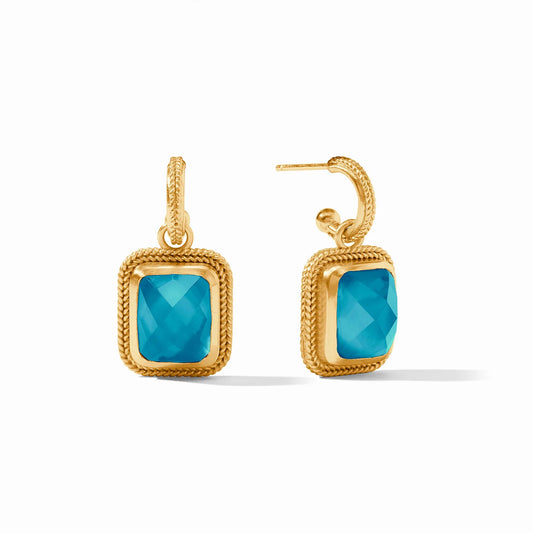 Julie Vos - Cheval Hoop & Charm Earring - Iridescent London Blue - Findlay Rowe Designs