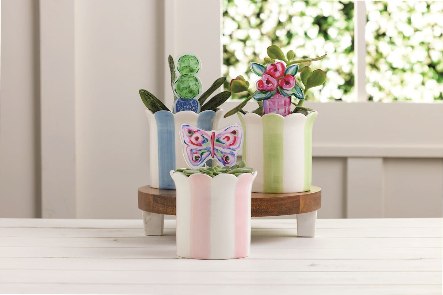 mud plant pots Mud Pie Pot with Plant Stake Butterfly