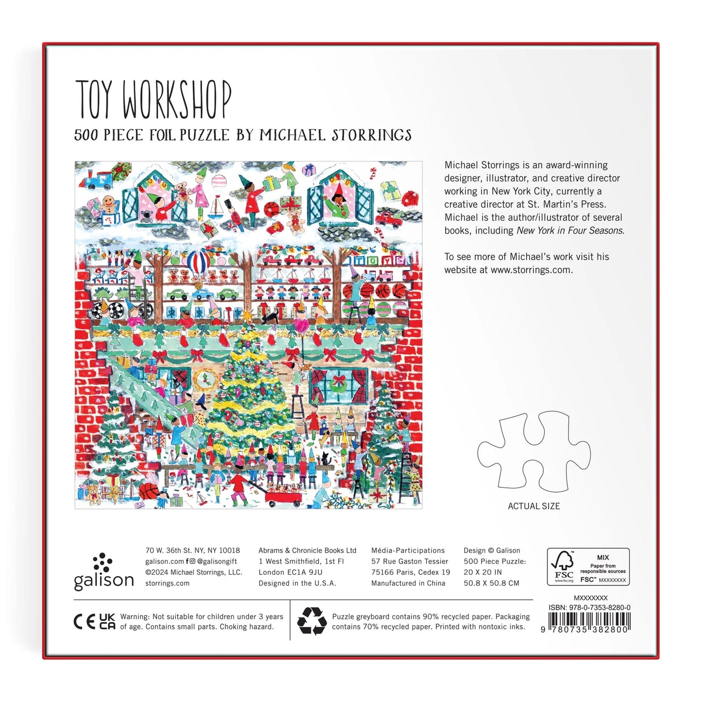 Michael Storrings - Toy Workshop - 500 Piece Foil Puzzle - Findlay Rowe Designs