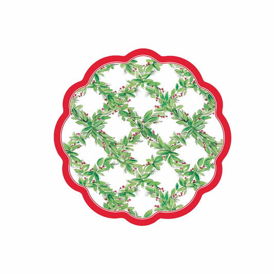 Sophistoplate - Wavy Edge Bowl - Holly Berry 8pk