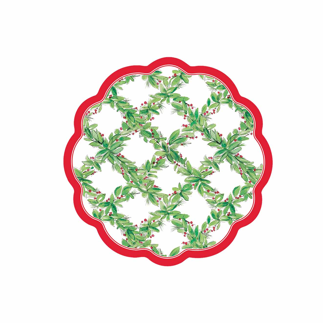 Sophistoplate - Wavy Edge Bowl - Holly Berry 8pk