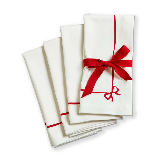 Napkins - Very Merry Bow - Set Of 4