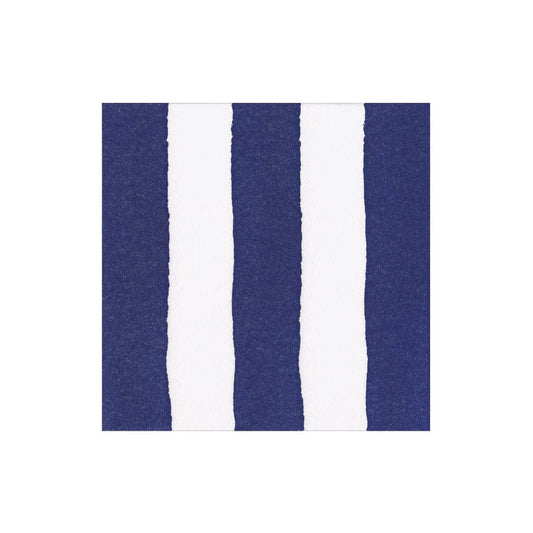 Caspari - Cocktail Napkin - Cafe Stripe Navy Paper Linen - Findlay Rowe Designs