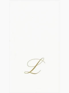 Caspari - Guest Towel Napkin - White Pearl-Paper Linen Napkin - Monogram - Findlay Rowe Designs
