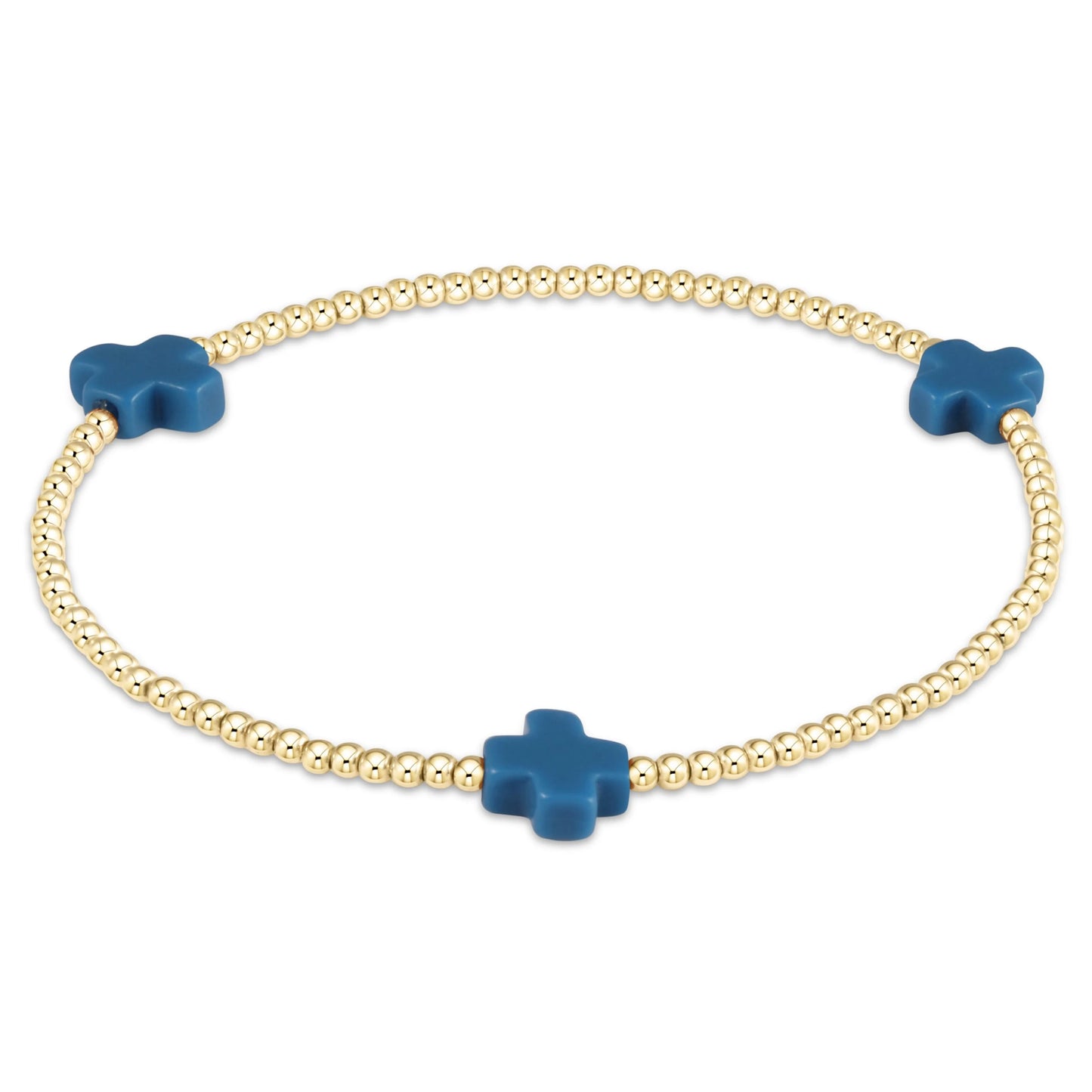 Enewton - Signature Cross 2mm Gold Bracelet - Cobalt