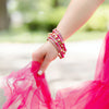 Jenna Chunky Enamel Studded Metal Hinge Bangle in Fuchsia - Findlay Rowe Designs