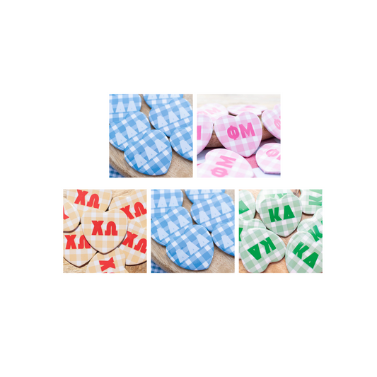 Swag - Gingham Heart Button - Sorority