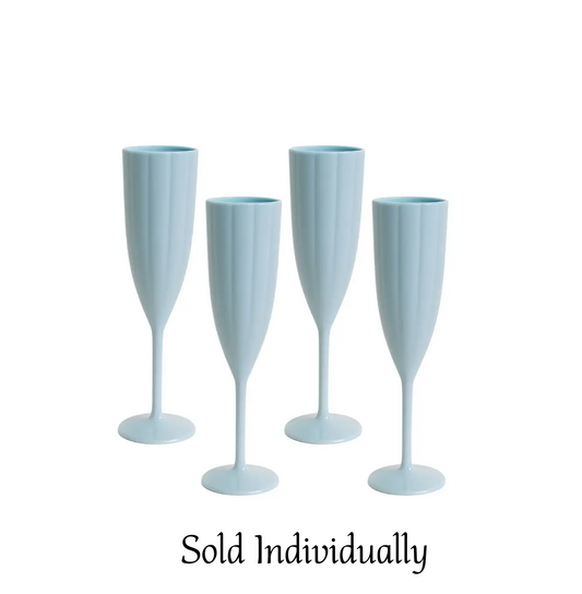 Laura Park - Garden Party Scalloped Acrylic Champagne Flutes - Blue - Findlay Rowe Designs