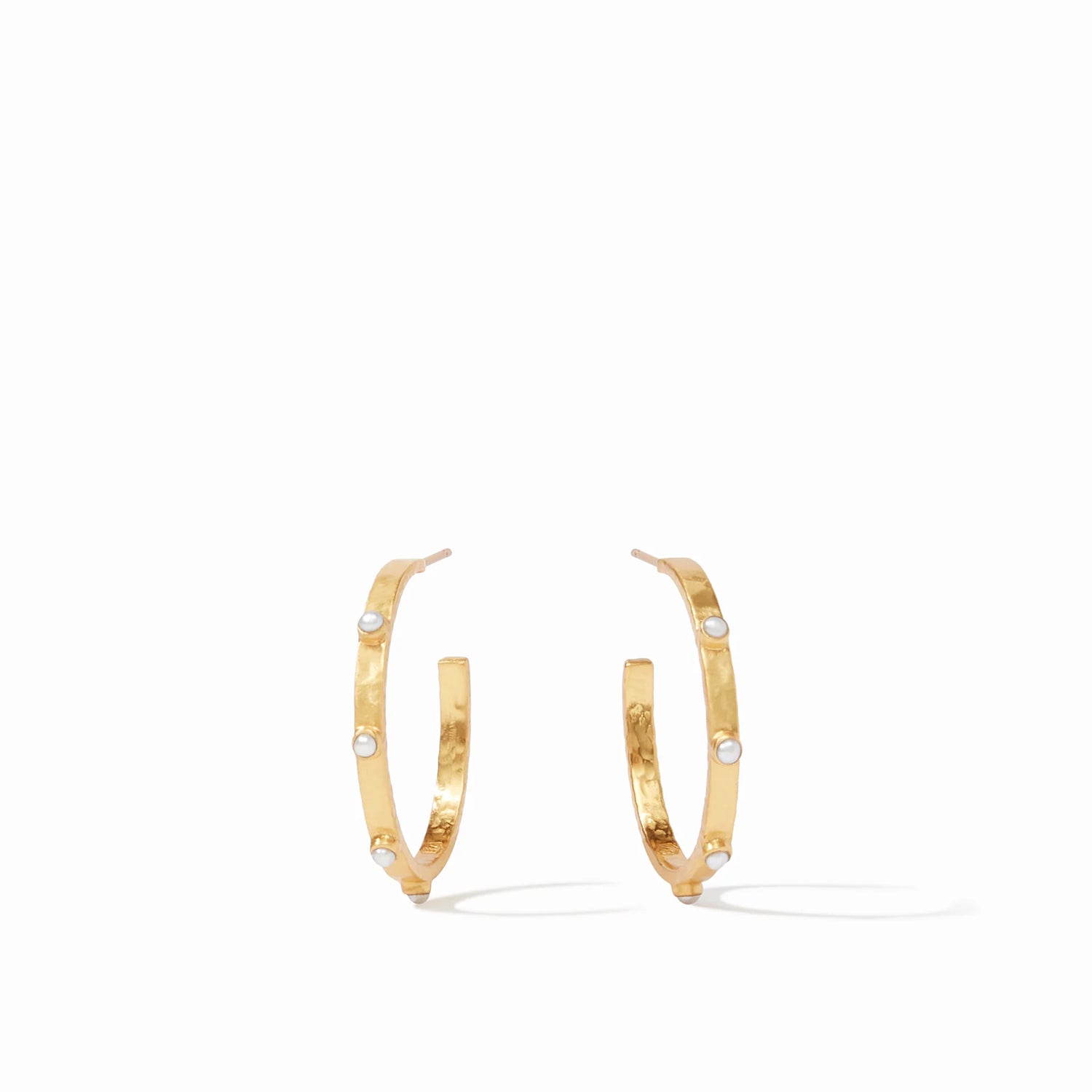 Julie Vos - Crescent Stone Hoop - Pearl - Findlay Rowe Designs