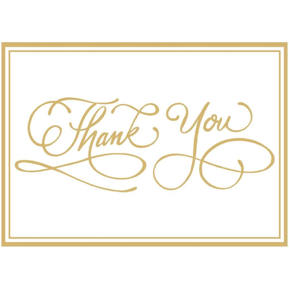 Caspari - Thank You Notes - Calligraphy Foil - Gold - Findlay Rowe Designs