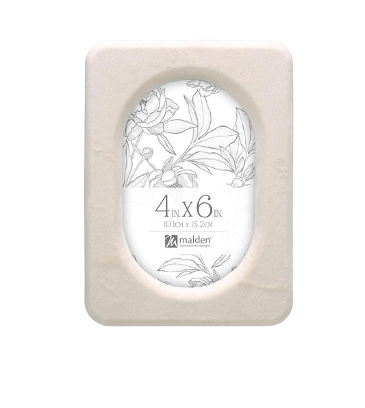 Malden Frame - 4x6 - White Velvet Oval - Findlay Rowe Designs