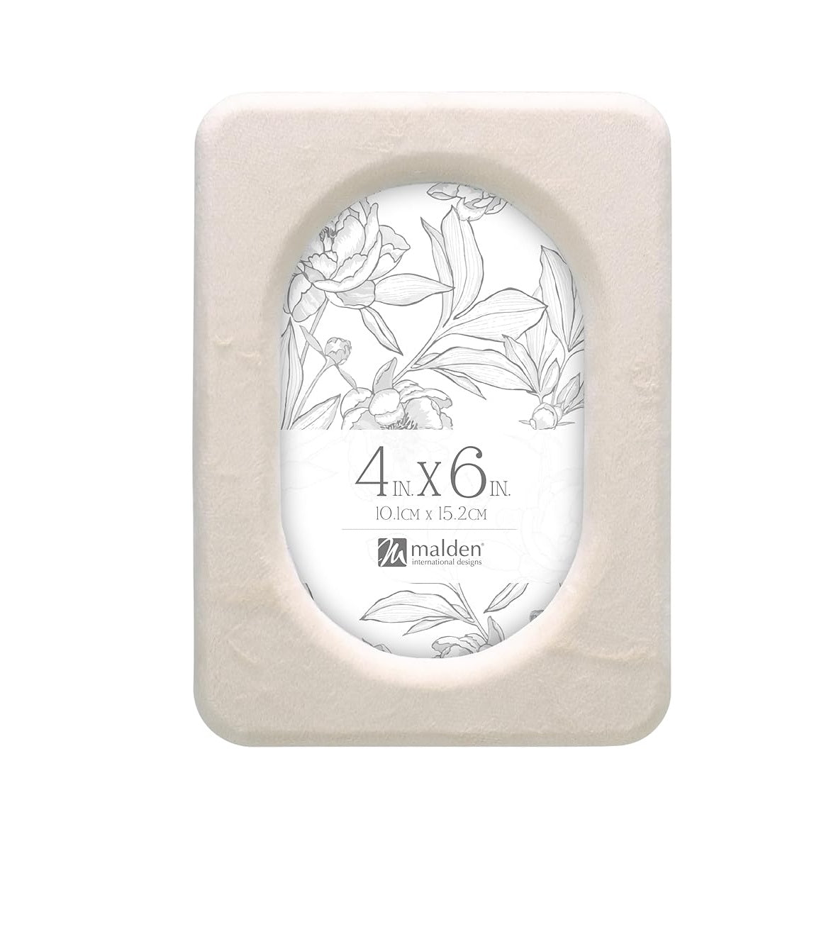 Malden Frame - 4x6 - White Velvet Oval - Findlay Rowe Designs