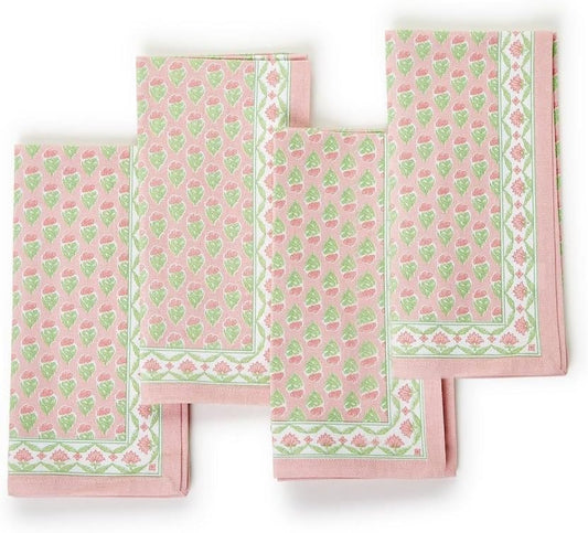 Cloth Napkins - Floral Block Print - Set 4 - Findlay Rowe Designs