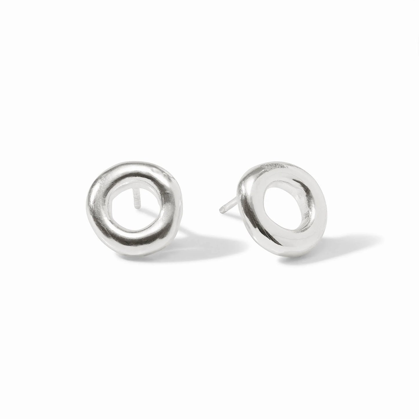 Julie Vos - Earrings - Wave Circle Stud - Silver