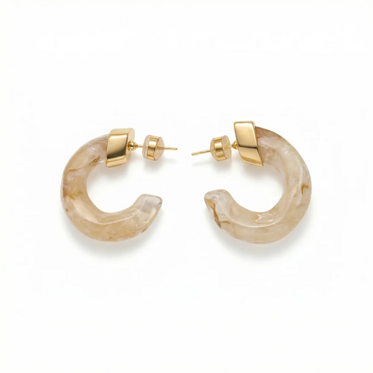 Sahira - Earrings - Kaia Hoop - Beige