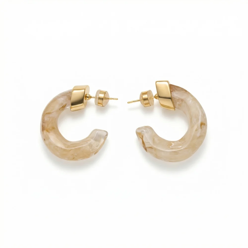Sahira - Earrings - Kaia Hoop - Beige