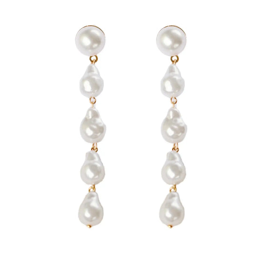 St. Armands -Natural Pearl Statement Drop Earrings