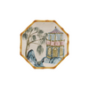 Stoneware Octagon Plate   - Hand-Painted Palm and Pine - Findlay Rowe Designs