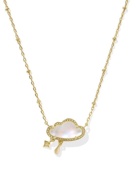 Kendra Scott - Necklace - Celeste Cloud Gold Short Pendant Necklace - Matte Dichroic Glass - Findlay Rowe Designs
