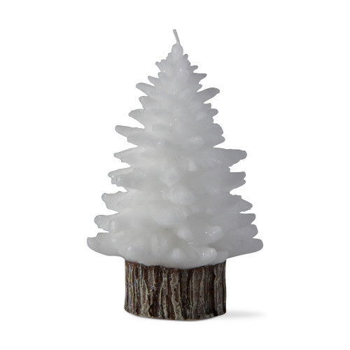 Candle - Medium Rustic Spruce Tree - White - Findlay Rowe Designs