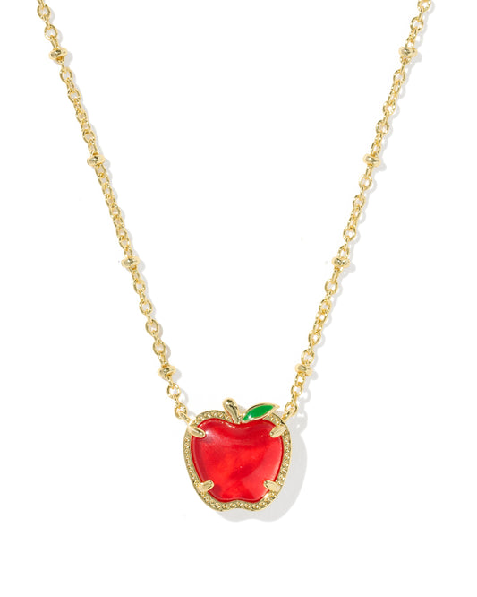 Kendra Scott - Necklace -    Apple Short Pendant - Gold Red Illusion - Findlay Rowe Designs